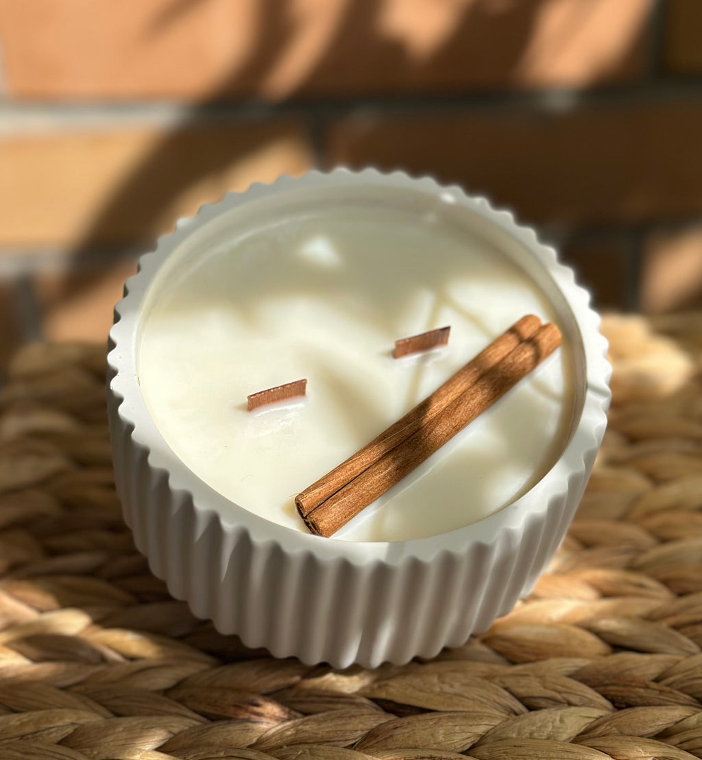 Vela Canela y manzana cuenco